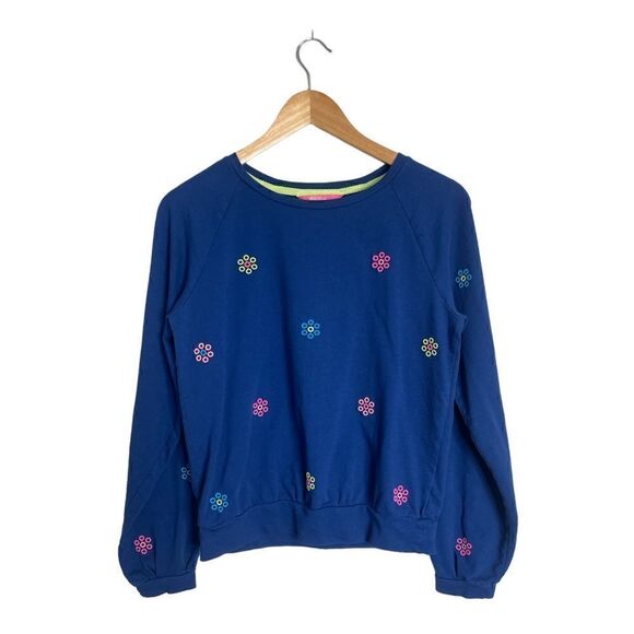 Lilly Pulitzer Landyn Sweatshirt Ditsy Daisy Embroidery Size Small - Picture 2 of 15